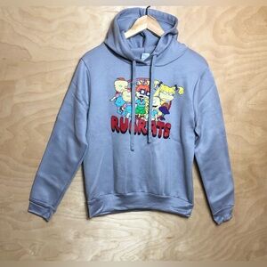 Rugrats Cartoons Pullover Hoodie Silver RUGRATS Graphic Print Kids Boy Size M.